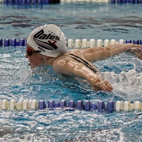 Swim race in swimming pool